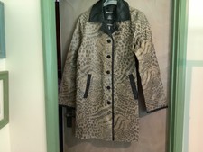 Ladies Beth Terrell Unusual Leather Animal Print Coat Small New With Tags