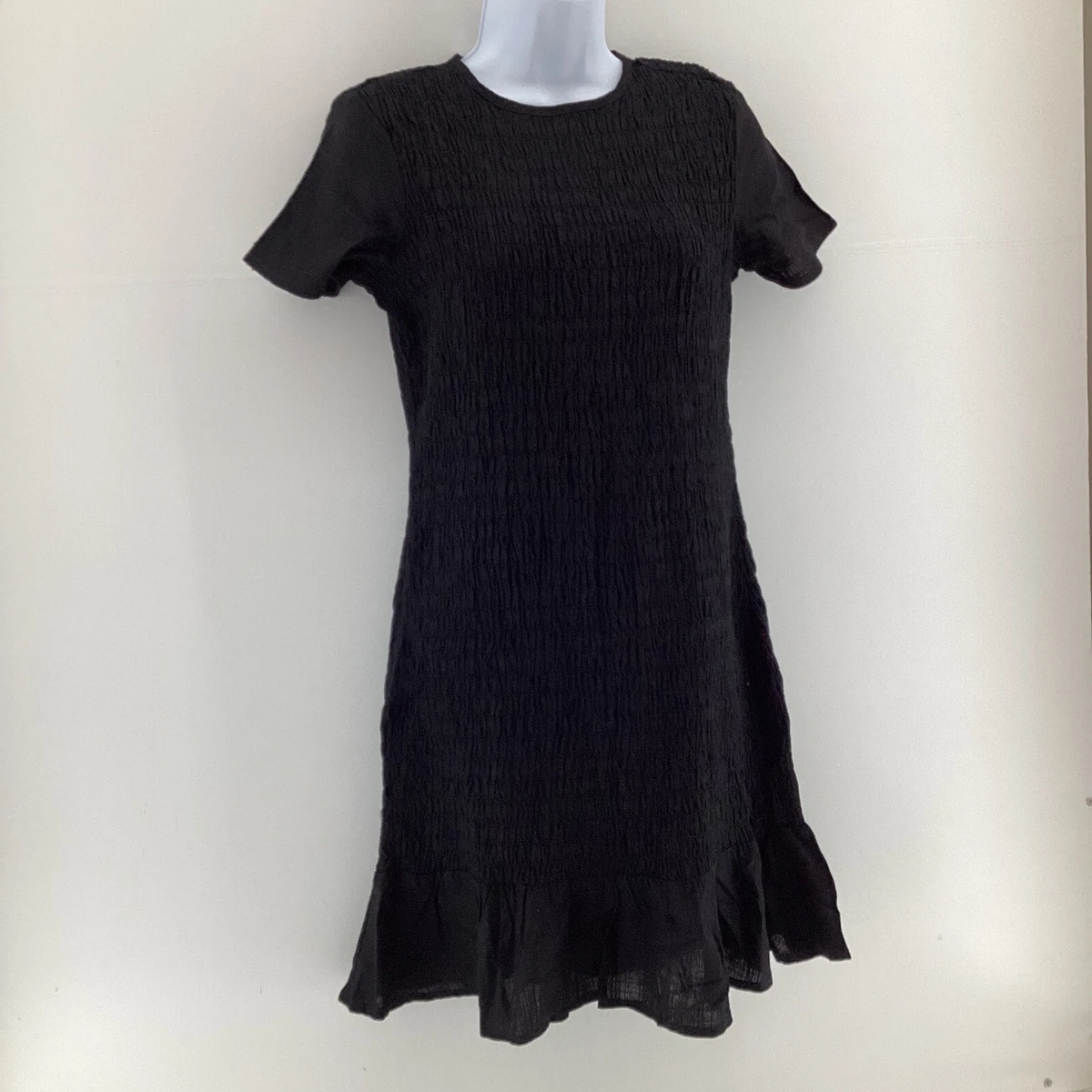 knee length dresses for ladies Mille Isla Dress in Black Linen XXS