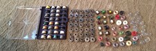 Lot Of 120 Metal/Plastic Sewing Bobbins About Half With Thread
