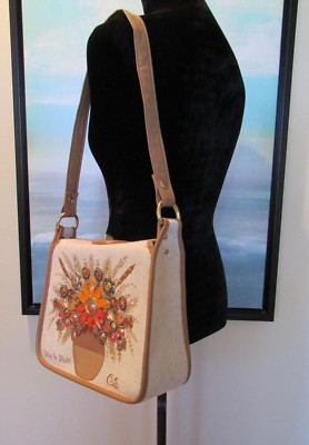 VTG 60's Enid Collins of Texas Stix n' Stuff Orange Floral