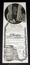 1920 OLD MAGAZINE PRINT AD, PLANTERS PENNANT PEANUTS, NO NUTS ARE LIKE PLANTERS!