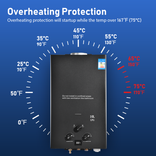 10L Instant LPG Portable Propane Gas Hot Water Portable Camping Shower