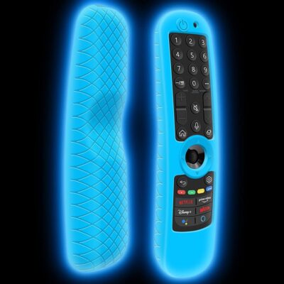 Glow Blue Silicone Case for LG Magic Remote 2021-2024 Shockproof