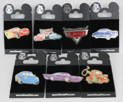 7-SET CARS PINS Lightning McQueen Sally Doc Hudson Ramone King