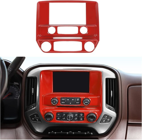 21pc Red Interior Wheel Console Dash Trim Cover For Chevy Silverado Sierra 14-18 - Picture 8 of 12