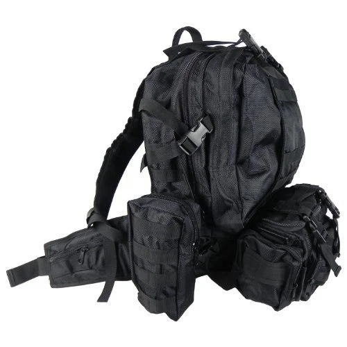 3 Day Assault Pack Black Special Ops Backpack Military MOLLE Rucksack - Image 3 of 4