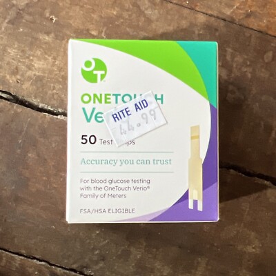 LOT OF 50 ONE TOUCH VERIO TEST STRIPS NEW & SEALED Exp 07/2025