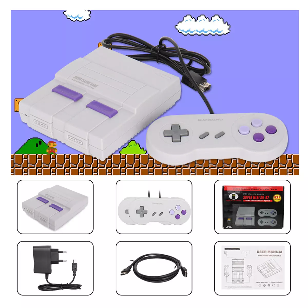 Super Nintendo Inspired Retro MINI Game Console With HDMI + 821 Games Loaded