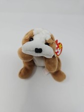 1996 Wrinkles The Bulldog TY Beanie Baby Collectible Plush P.E Pellets