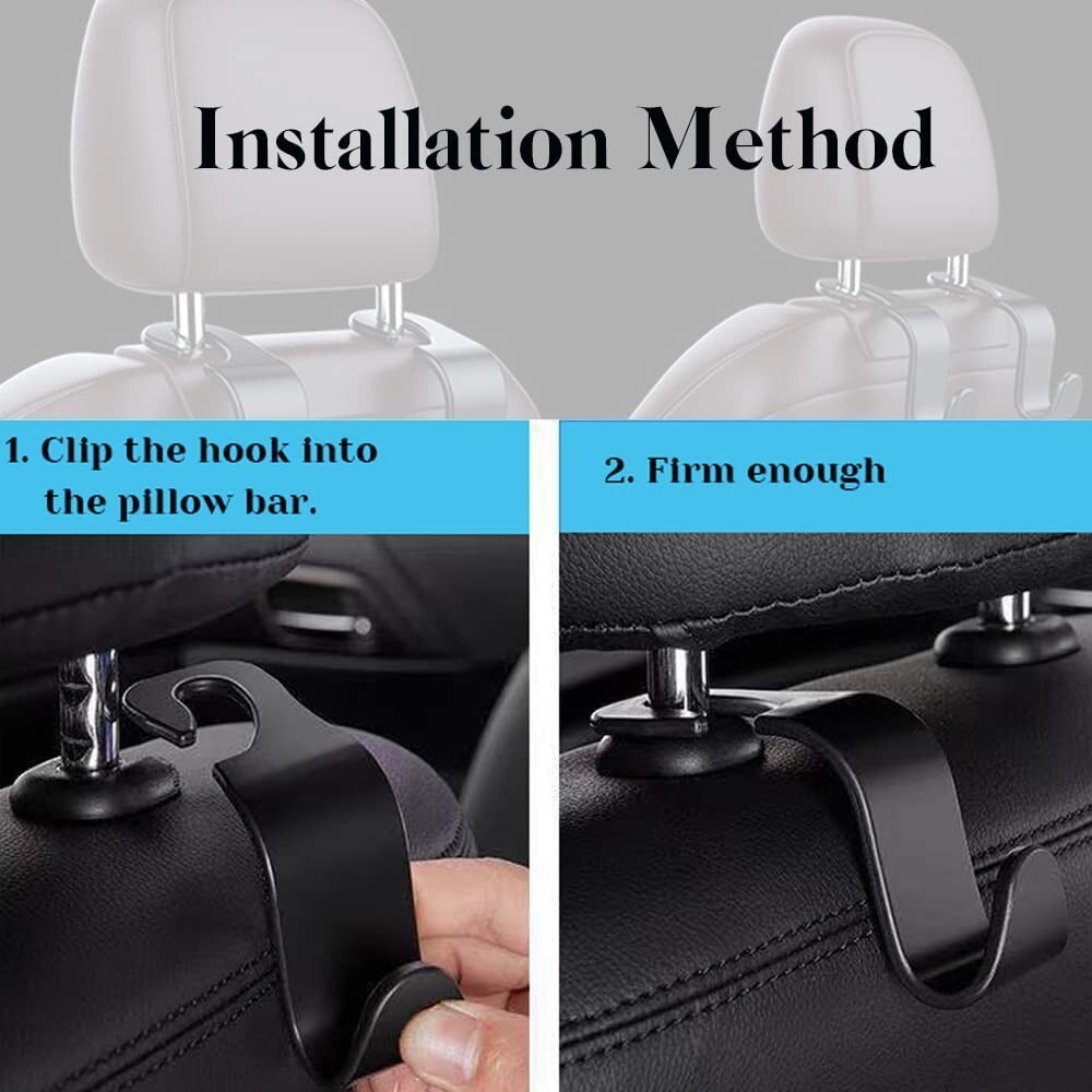 4PCS Pink Car Seat Hanger Seat Back Storage Hook Fits Universal