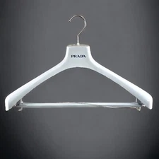 VTG Prada Coat Suit Hanger Size 46 Gray Plastic Luxury Designer Pant Trouser Bar