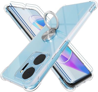 Magnetic Ring Case For Honor 90 400 Lite X6C X7a 5G Shockproof Clear Phone Cover