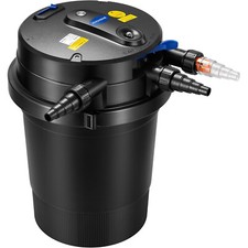 2640GPH Auto-Cleaning Pressurized Bio Pond Filter  18W Light Timer for Koi Pond