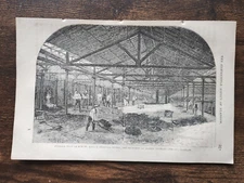 Glasgow St Rollox Chemical Works Interior - Antique Print- 1859