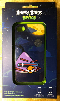Gear4 Angry Birds Space Case iPhone 4 4S Purple Lazer Bird High Gloss Cover NEW