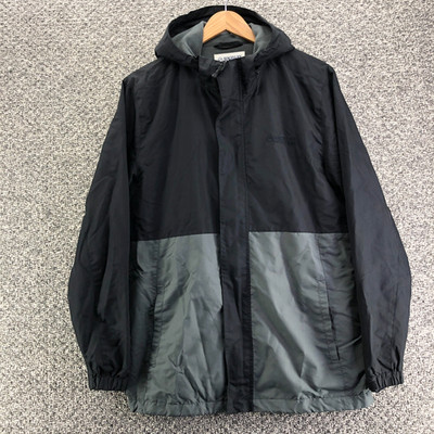 Magellan Outdoor Jacket Black Gray Mens Sz S Full Zip Fleece Lined Hooded