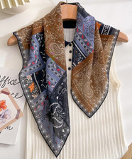 100 Mulberry Silk Scarf Bandana Square totem Print Neckerchief 26'' Shawl new