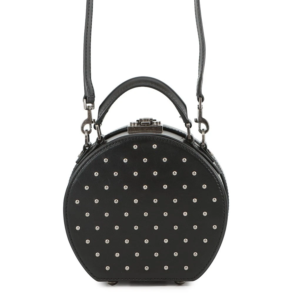 Saint Laurent — SAINT LAURENT PARIS Mikabox Studded 2WAY Handbag Leather Black 544378