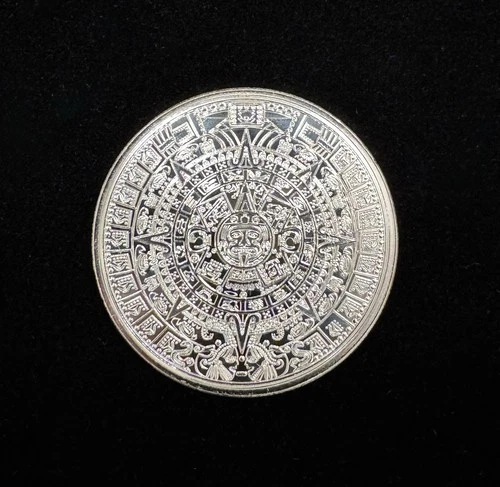 1 oz .999 Silver Round Aztec Calendar Pyramid Design (BU)