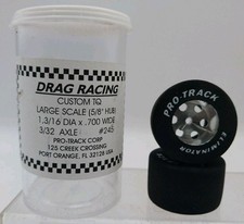 Pro Track TQ 1 3/16 X .700 Wide Drag Racing Slot Car Wheel Tires Rear Pair 1/25