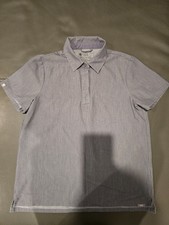 FIGS Nala Short Sleeve Scrub Top Polo Collared Button Women's Graphite Small