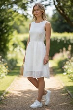 Michael Kors White Eyelet Cotton Dress Size 4 Summer