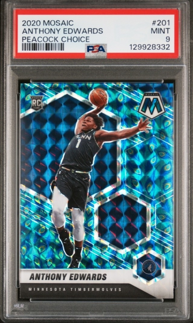 2020-21 Panini Mosaic Anthony Edwards #201 Choice Peacock Prizm (RC) (SSP)