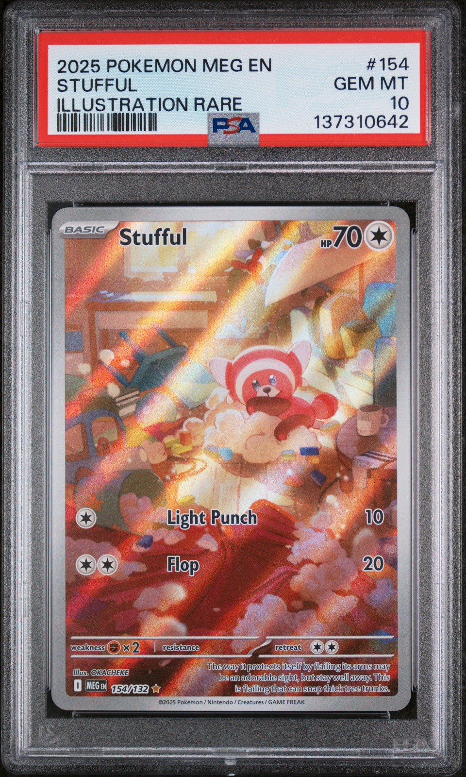 PSA 10 Gem Mint Stufful Illustration Rare #154 Pokémon Mega Evolution 2025