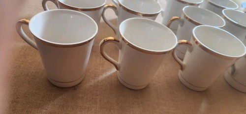 Wedgwood Tunstall Initial Monogram R GOLD Trim Set of 12 Vintage Enoch - Picture 7 of 12