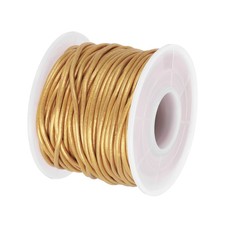 22Yard Round Leather Cord for Jewelry Making 1.5mm Leather String Gold Tone