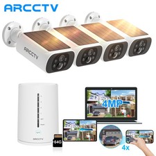 ARCCTV 4MP Wireless Outdoor Solar Security Camera System Smart Human Detection