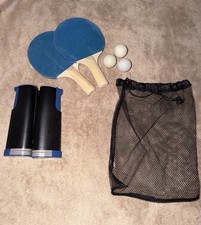 Portable Table Tennis Set w/ Retractable Net, 2 Paddles, 3 Balls & Carry Bag