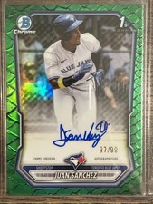 2026 Bowman Chrome Juan Sanchez 1st Bowman Auto Green Reptillian Refractor /99