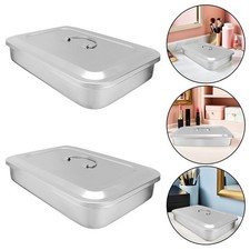 2PCS Nail Sterilizer: Nail Tool Sterilizer Tray - Stainless Steel Storage Box
