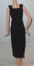 DRESS BLACK RUFFLE SIDE SLIT FASHION TOP DRESS  FITS 11.5 MADE TO MOVE MUSE DOLL