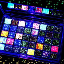 FANDAMEI 40 Colors Glow in The Dark Glitter, Face Glitter for 40 neon colors