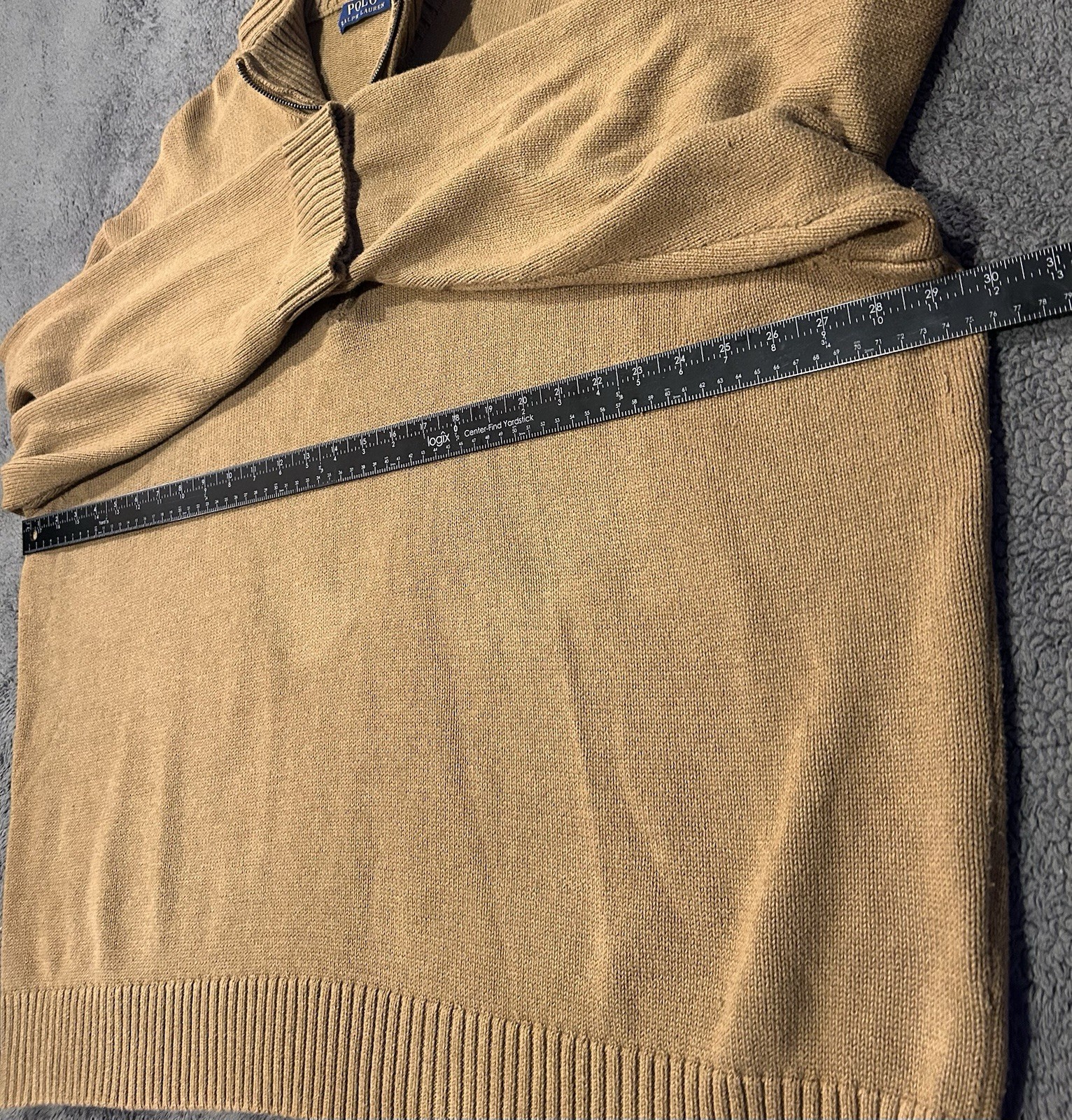 Polo Ralph Lauren Quarter Zip Pullover Sweater Brown Embroider Logo Men’s 5XB thumbnail 7