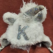 Justice Unicorn Faux Fur Earflap Beanie Hat Mohawk Mane Glitter Horn Ears Poms