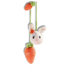 Handmade Crochet Hanging Ornaments for Rear View Mirror   Cute BUNNY AND CARROT