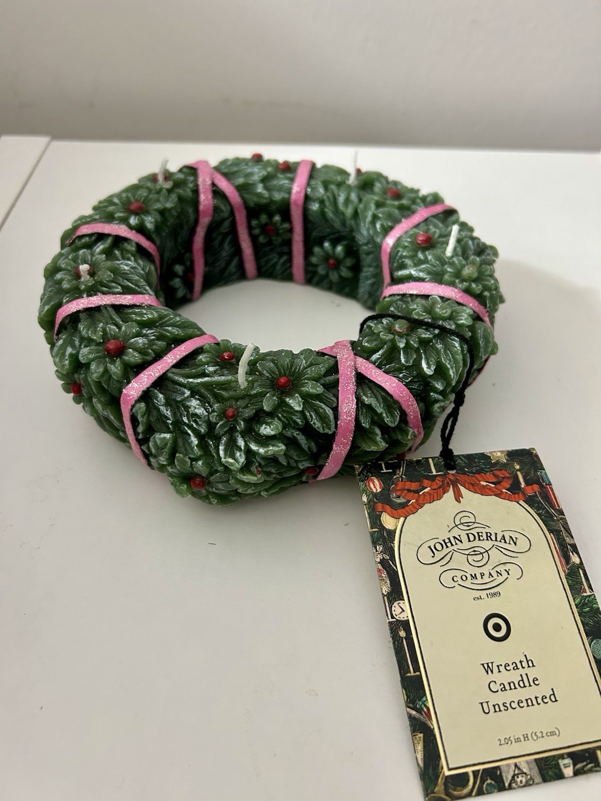 NEW John Derian Target Wreath 5 Wick Unscented Christmas Can