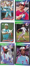 Six Expos cards 1989