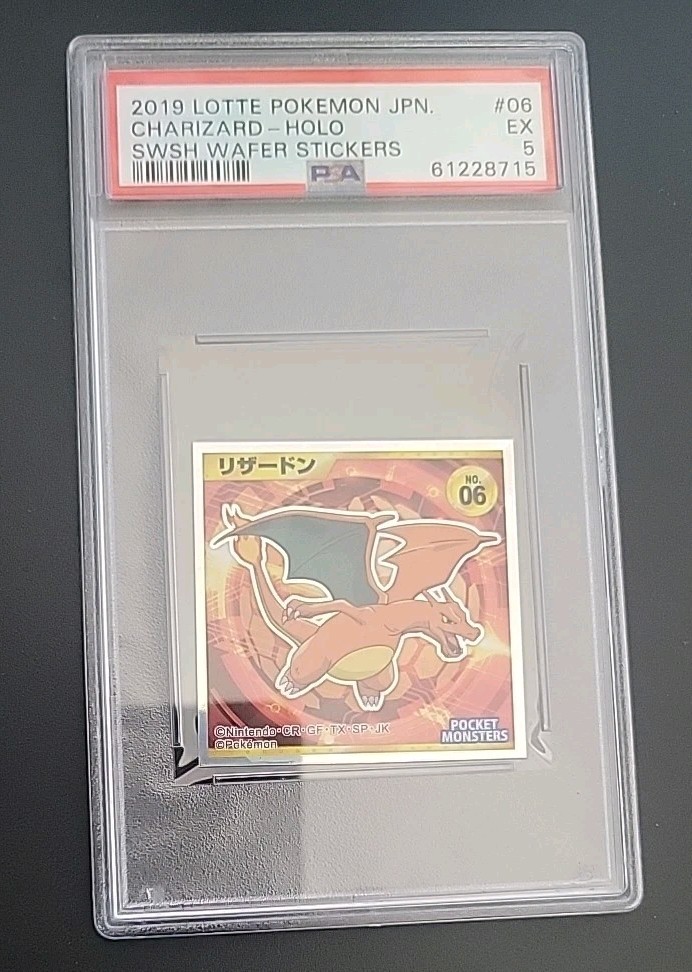 PSA 5 Charizard Lotte Pokemon Sword and Shield Wafer Stickers #06