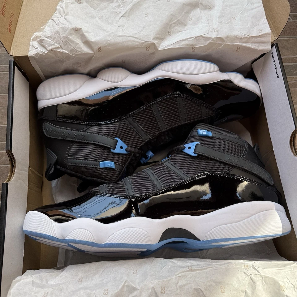 NEW Nike Air Jordan 6 Rings Men's Sz US 18 UK 17 Black Blue 322992-041 Sneakers - Image 2 of 4