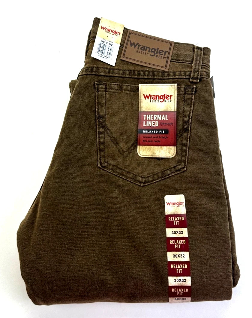 Wrangler Rugged Wear Woodland Thermo-jeans voor heren, Night Brown, 38W x 32L