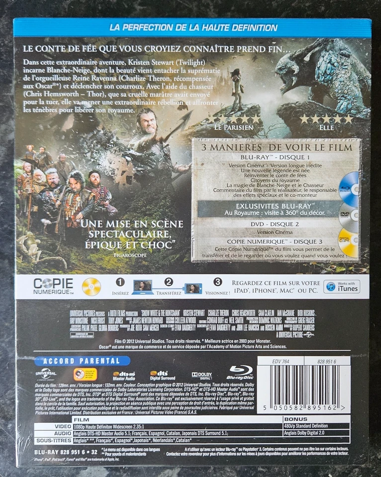 Snow White & The Huntsman French Litd Edition Factory Sealed Blu-Ray Steelbook - Image 2 of 2