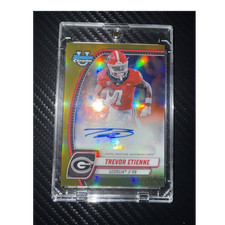 Topps 2024 Bowman Chrome Trevor Etienne Gold Refractor Auto /50 Georgia