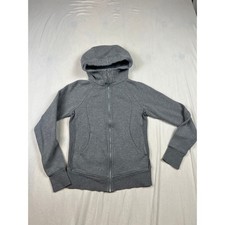 Lululemon Scuba Hoodie Stretch Full Zip Grey Heathered Sweatshirt Size 6