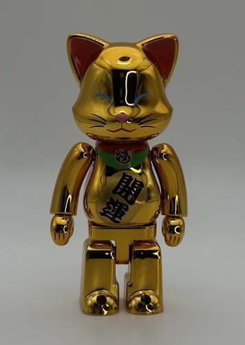 Bearbrick 100% 'Lucky Cat Neko' Gold Plated Tokyo Skytree Medicom Toy Be@rbrick - Picture 2 of 7