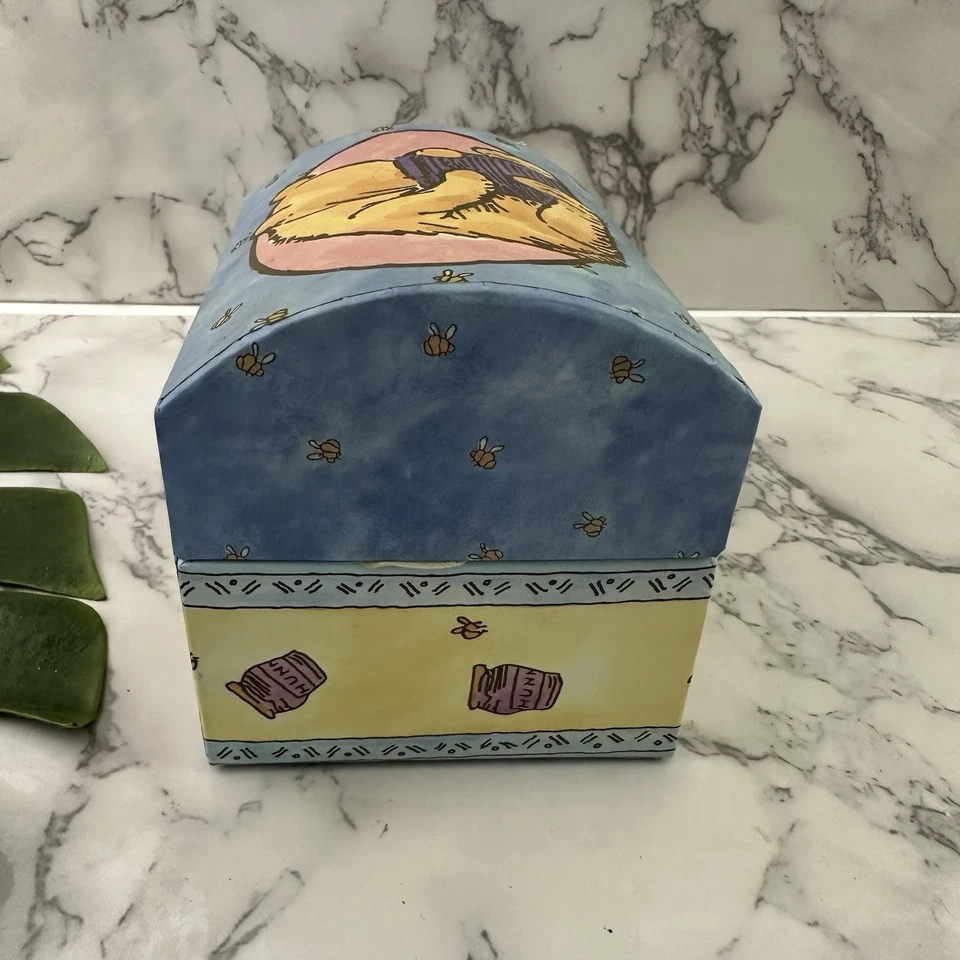 Classic Pooh Vintage Y2k Jewelry Box Small Blue Yellow Disney Winnie Pastel - Image 4 of 4