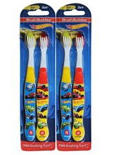 Hot Wheels Toothbrush Set 4 Pack Kids Soft Bristle Teeth Cleaning Fun